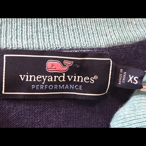 Vineyard Vines Cobalt 1/4 Zip XS Men’s Sweater NWT - Picture 3 of 4